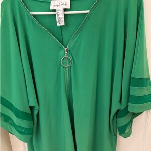 Joseph Ribkoff Emerald Zip-Front Blouse